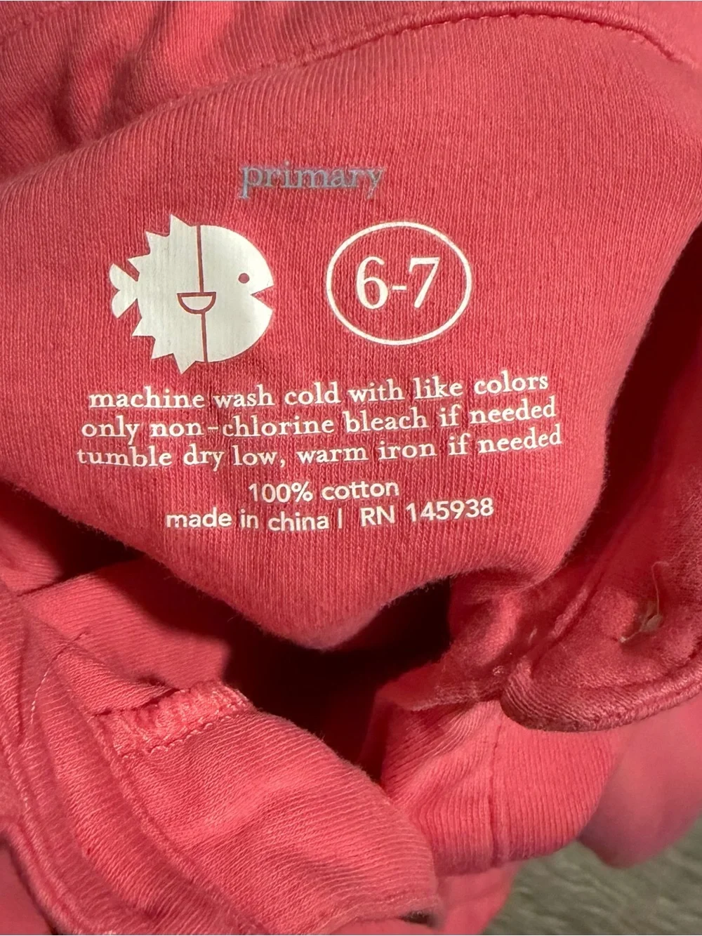 Primary girls collar